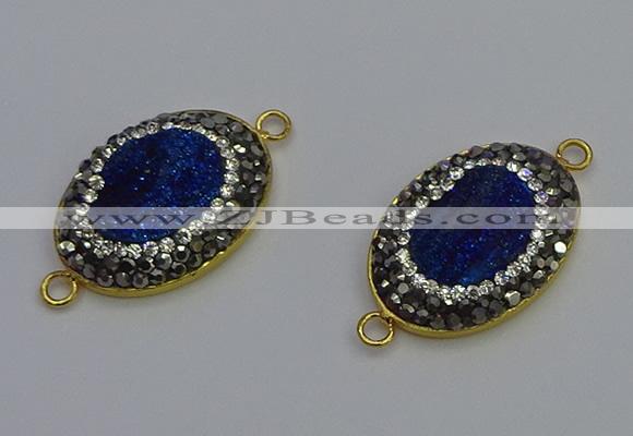 NGC5485 18*25mm oval plated druzy agate gemstone connectors