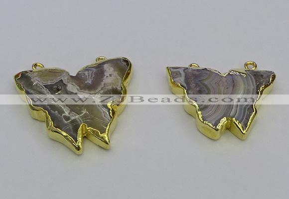 NGC5512 25*30mm - 30*40mm butterfly agate connectors wholesale