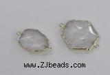 NGC552 18*25mm - 30*35mm freeform quartz gemstone connectors