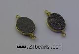 NGC5520 15*20mm freeform plated druzy agate connectors wholesale