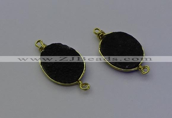 NGC5521 15*20mm freeform plated druzy agate connectors wholesale