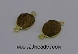 NGC5583 12*16mm oval plated druzy agate connectors wholesale