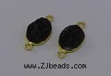 NGC5589 12*16mm oval plated druzy agate connectors wholesale