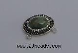 NGC5652 18*25mm faceted oval amazonite gemstone connectors
