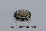 NGC5655 18*25mm faceted oval moonstone gemstone connectors