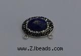 NGC5659 18*25mm faceted oval lapis lazuli gemstone connectors