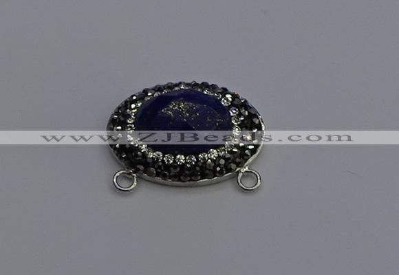 NGC5659 18*25mm faceted oval lapis lazuli gemstone connectors