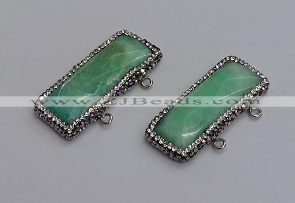 NGC5745 15*40mm rectangle amazonite gemstone connectors