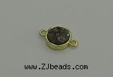 NGC5778 12mm coin plated druzy agate connectors wholesale