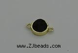 NGC5784 12mm coin plated druzy agate connectors wholesale