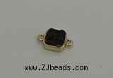 NGC5794 10*10mm square plated druzy agate connectors wholesale