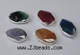 NGC580 18*25mm - 22*30mm freeform agate gemstone connectors