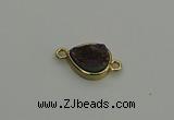 NGC5802 10*14mm flat teardrop plated druzy agate connectors