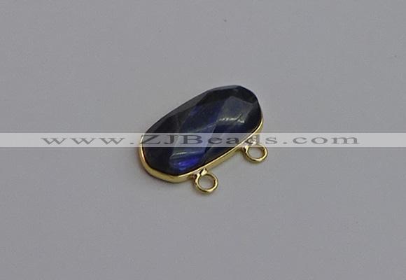 NGC5826 13*25mm faceted oval labradorite connectors wholesale