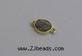 NGC5840 11*13mm oval plated druzy agate connectors wholesale