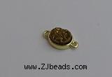 NGC5841 11*13mm oval plated druzy agate connectors wholesale