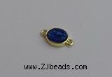 NGC5843 11*13mm oval plated druzy agate connectors wholesale