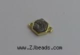 NGC5850 12*12mm hexagon plated druzy agate connectors wholesale