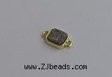 NGC5860 10*12mm rectangle plated druzy agate connectors wholesale