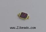 NGC5863 10*12mm rectangle plated druzy agate connectors wholesale