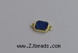 NGC5864 10*12mm rectangle plated druzy agate connectors wholesale