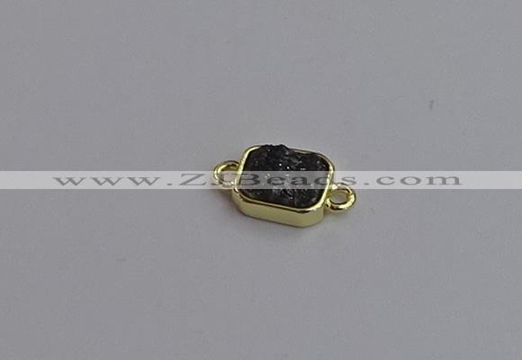 NGC5867 10*12mm rectangle plated druzy agate connectors wholesale