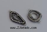 NGC5872 20*25mm - 20*35mm freeform druzy agate connectors