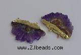 NGC5874 35*55mm - 40*60mm freeform druzy amethyst connectors