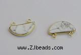 NGC5885 13*26mm moon white howlite turquoise connectors