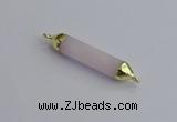 NGC5942 8*40mm tube rose quartz connectors wholesale