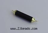 NGC5955 8*40mm tube black agate connectors wholesale