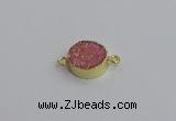 NGC5966 15mm coin plated druzy agate connectors wholesale