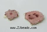 NGC603 15*20mm - 30*35mm freeform druzy agate connectors wholesale