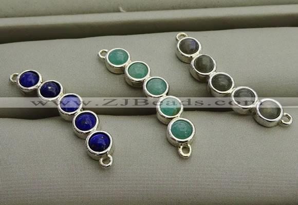 NGC6033 6*30mm mixed gemstone connectors wholesale