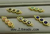 NGC6037 6*18mm mixed gemstone connectors wholesale