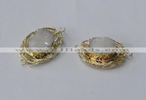 NGC608 22*30mm - 25*35mm freeform druzy agate connectors wholesale