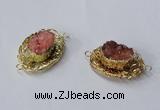 NGC611 22*30mm - 25*35mm freeform druzy agate connectors wholesale