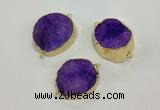 NGC622 15*20mm - 30*40mm freeform druzy agate connectors wholesale