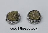NGC633 24*25mm - 26*28mm freeform plated druzy agate connectors