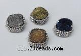 NGC634 24*25mm - 26*28mm freeform plated druzy agate connectors