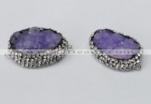 NGC646 20*30mm - 25*35mm freeform druzy agate connectors wholesale