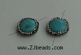 NGC6552 18mm flat round turquoise connectors wholesale