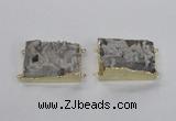 NGC661 25*30mm - 30*40mm rectangle druzy agate connectors wholesale