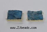 NGC662 25*30mm - 30*40mm rectangle druzy agate connectors wholesale