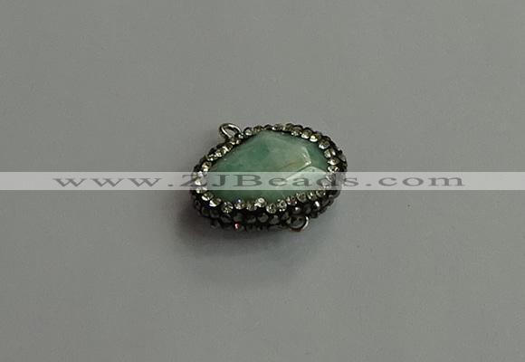 NGC6658 18*25mm faceted freeform amazonite connectors