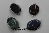 NGC75 22*30mm oval agate gemstone connectors wholesale