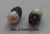 NGC7502 15*26mm teardrop shell pearl connectors wholesale