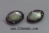 NGC7512 15*20mm faceted freeform shell pearl connectors wholesale