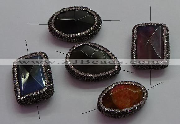 NGC7519 20*30mm - 23*33mm freeform agate connectors wholesale