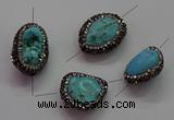 NGC7529 15*20mm - 18*25mm nuggets turquoise connectors wholesale